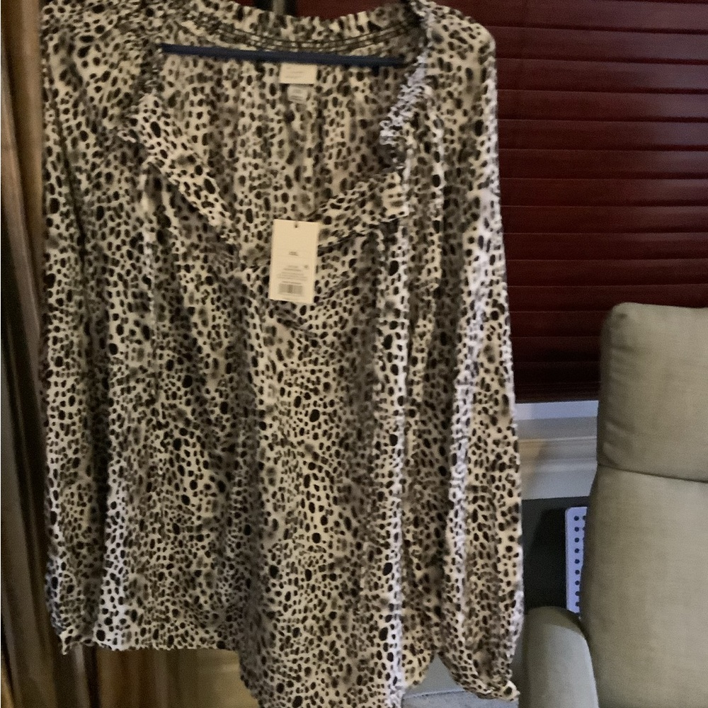 A New Day Black and White Animal Print Top